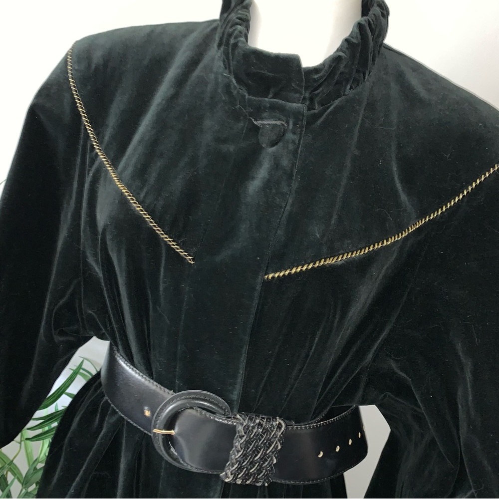 v i n t a g e :: Romantic Soft Velvet Longline Buttoned Coat - Picture 14 of 14